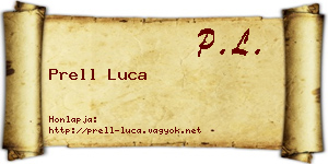 Prell Luca névjegykártya
